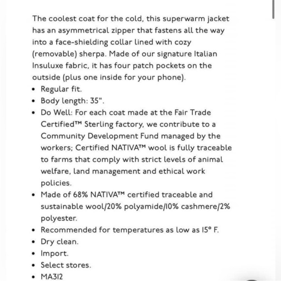 Madewell Eldridge Zip‎ Coat in Insuluxe Fabric Black XXS - Picture 6 of 6